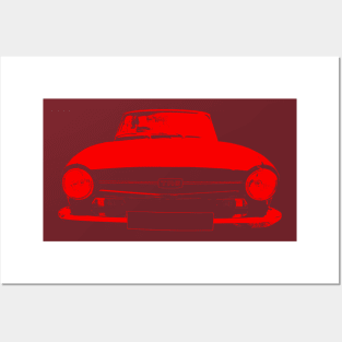 Triumph TR6 1970s classic British sports car monoblock red Posters and Art